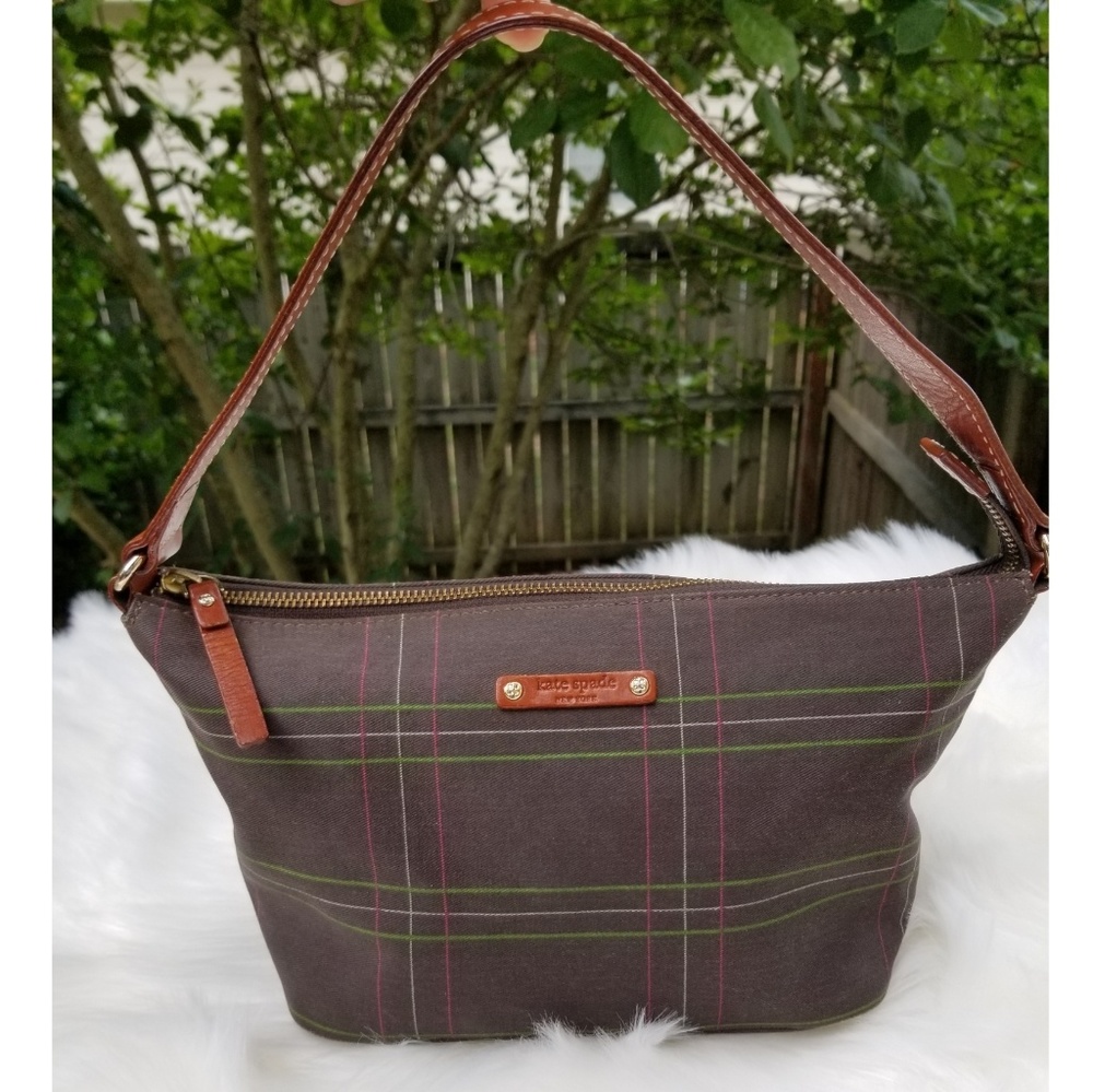Kate Spade Plaid Canvas Hobo Shoulder Bag